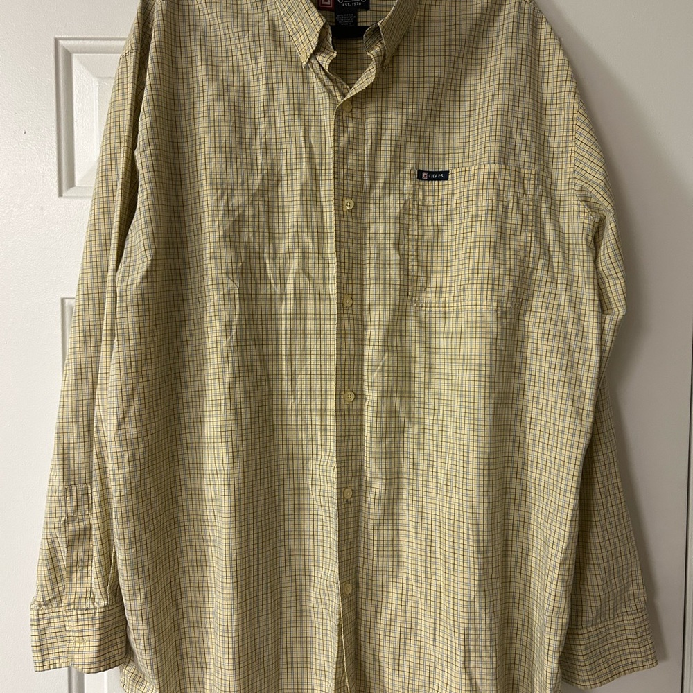 Chaps Yellow Plaid Casual Shirt